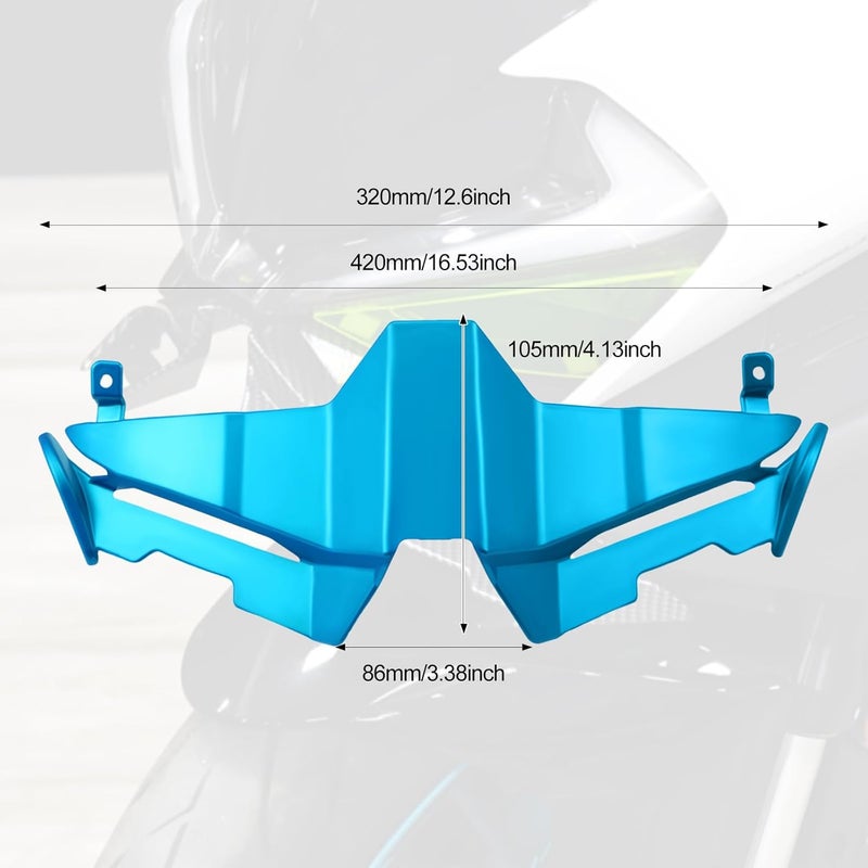XIDAODIT For CFMOTO 675SR 675SRR 675 SR 675SR-R 675SS 2024 2025 Motorcycle Front Fairing Winglet Aerodynamic Spoiler Beak Nose Cone Extension Fixed Wing Kit (Blue) - Image 4